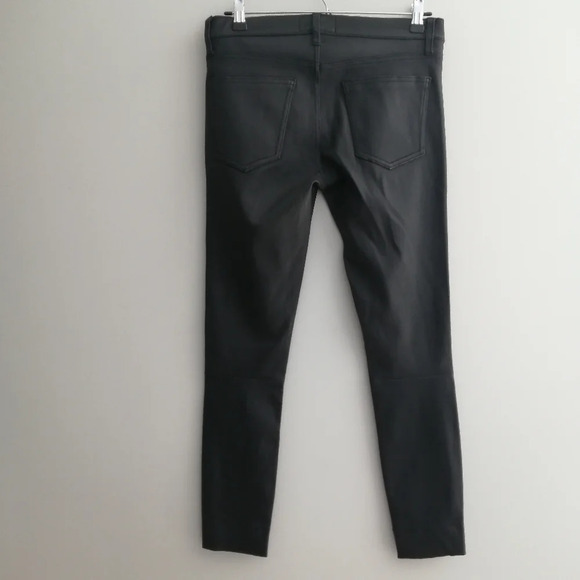 Current/Elliott Leather Side Slit Stiletto Pants in Vintage Black Ankle Size 27 - Picture 3 of 16